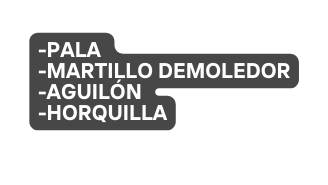 pala martillo DEMOLEDOR AGUILÓN horquilla
